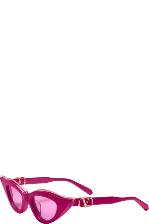 ウィメンズ新着アイテム Valentino Eyewear V-goldcut Ii - Pink / White Gold Sunglasses