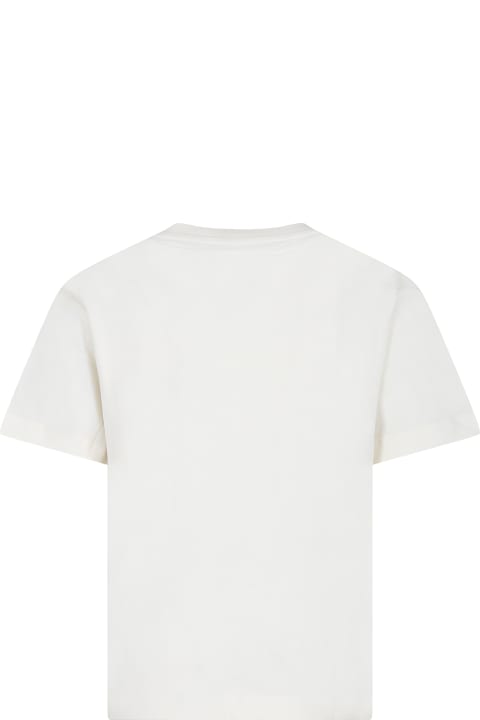 MSGM Topwear for Women MSGM Ivory T-shirt For Kids With Logo