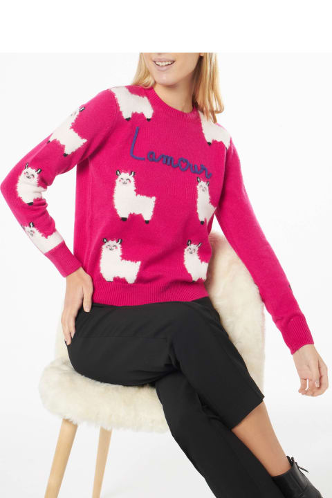 أدوات منزلية MC2 Saint Barth Woman Crewneck Sweater With L'am<3ur Embroidery