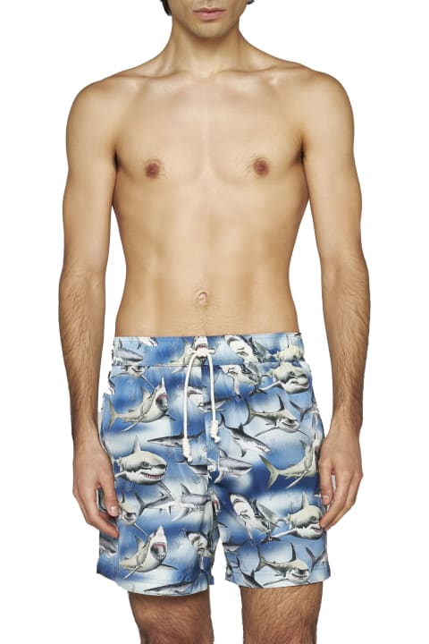 Palm Angels Swimwear for Men Palm Angels Swimtrunks With Shark Print