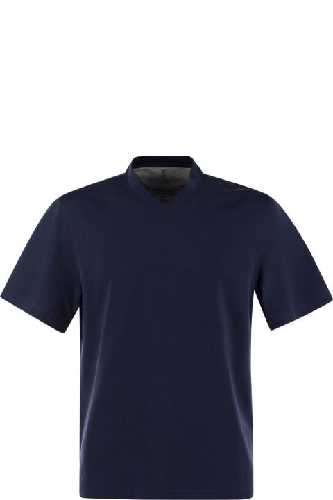 Brunello Cucinelli Clothing for Men Brunello Cucinelli Cotton Jersey V-neck T-shirt