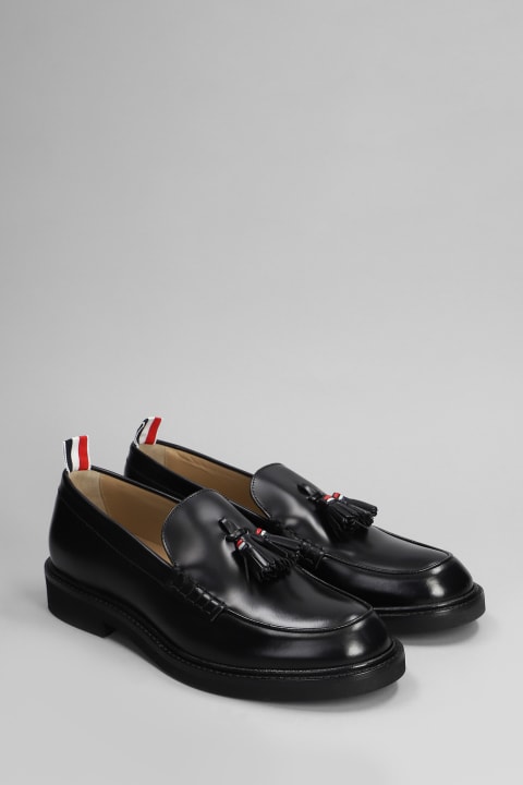 メンズ Thom Browneのローファー＆デッキシューズ Thom Browne Loafers In Black Leather