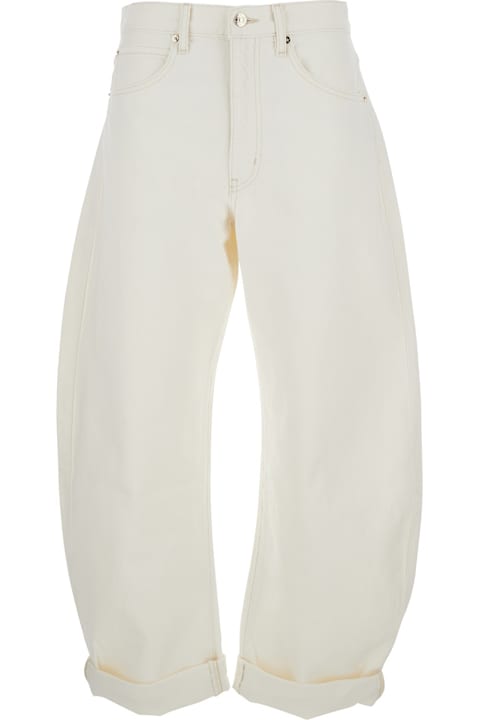 Frame for Kids Frame 'the Bubble' White Five-pocket Jeans With Balloon Legs In Denim Woman