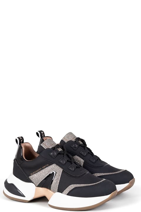 Alexander Smith London Sneakers for Women Alexander Smith London Black Marble Lace-up Sneaker