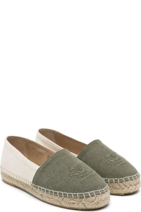 Etro Shoes for Baby Boys Etro Green And Beige Espadrilles With Logo