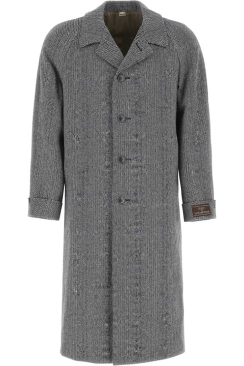 Gucci Men Gucci Embroidered Wool Blend Coat