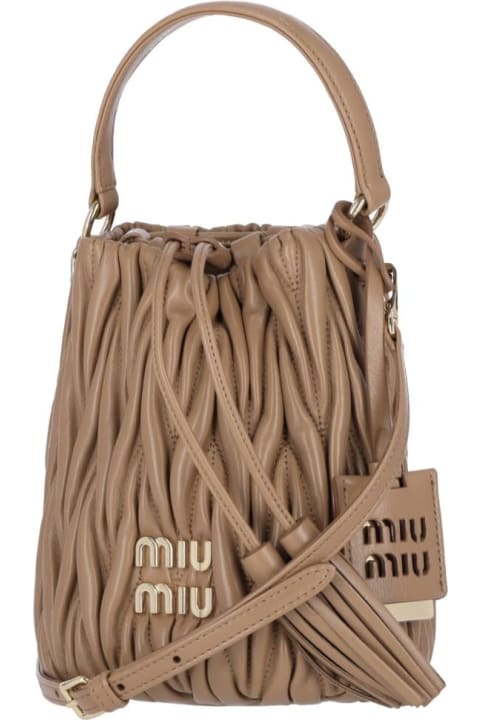 Miu Miu Totes for Women Miu Miu Logo Bucket Bag