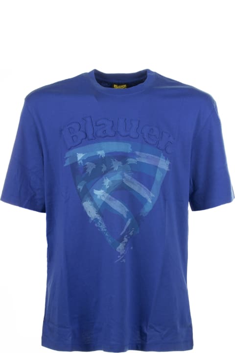 Blauer Topwear for Men Blauer Blue Cotton T-shirt