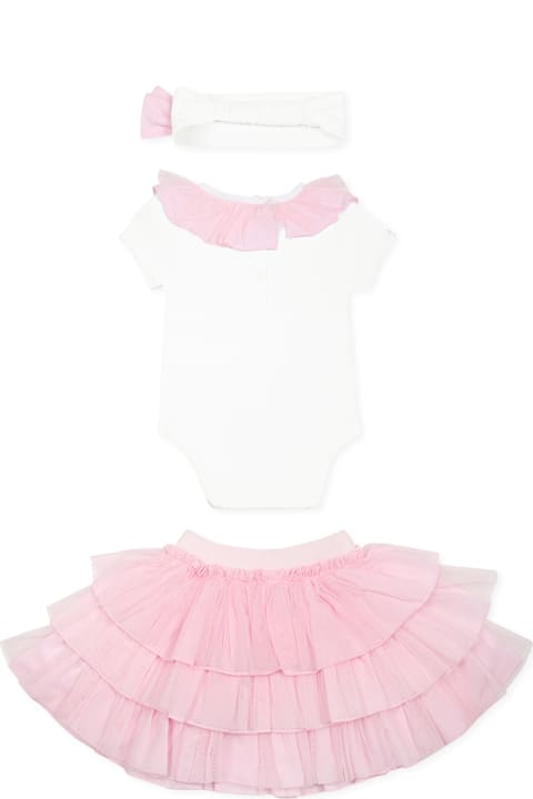 Monnalisa Bodysuits & Sets for Baby Girls Monnalisa Pink Suit For Baby Girl With Roses