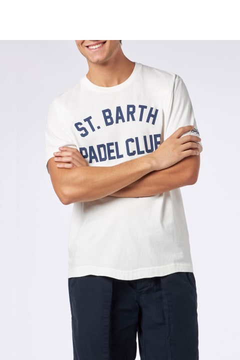 Homeware MC2 Saint Barth Man Heavy Cotton T-shirt With St. Barth Padel Club