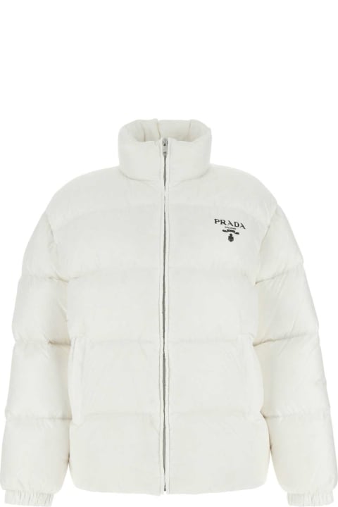 Coats & Jackets for Women Prada White Re-nylon Down Jacket