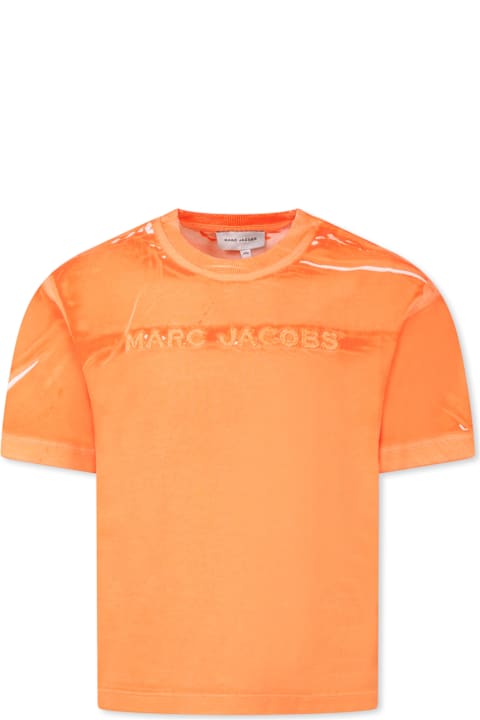 Little Marc Jacobs T-Shirts & Polo Shirts for Boys Little Marc Jacobs Orange T-shirt For Kids With Logo