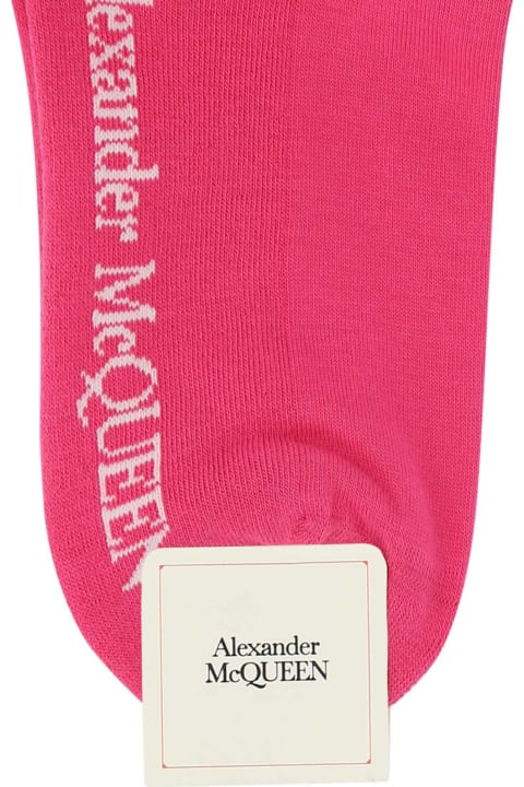 Alexander McQueen Underwear & Nightwear for Women Alexander McQueen Fuchsia Stretch Cotton Blend Socks
