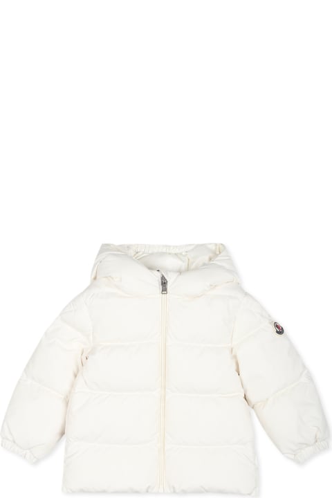 Moncler Coats & Jackets for Baby Girls Moncler Sharon White Down Jacket For Baby Girl With Logo