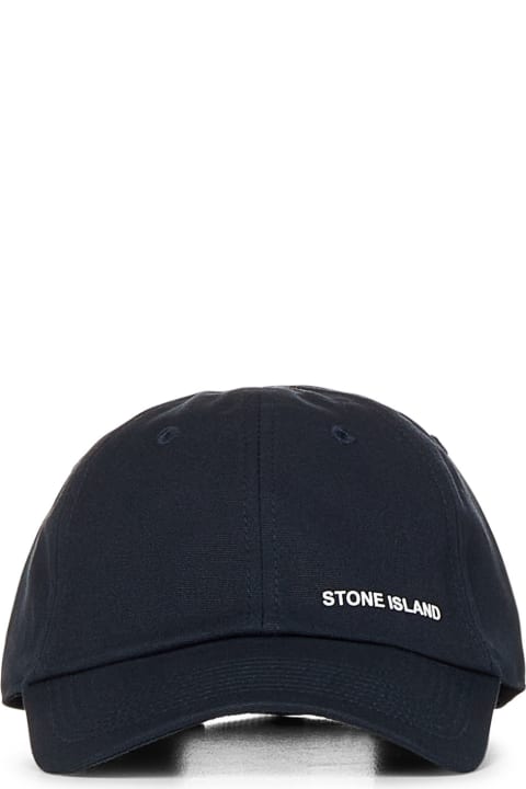 Hats for Men Stone Island Baseball Hat With Embossed Print