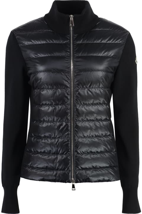 Clothing for Women Moncler Cardigan With Nylon Panels