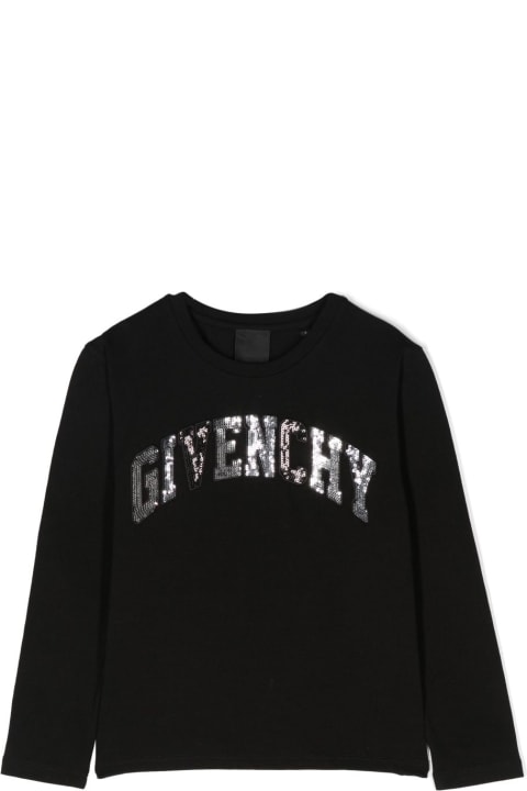 Givenchy T-Shirts & Polo Shirts for Girls Givenchy Givenchy T-shirt Nera In Jersey Di Cotone Bambina