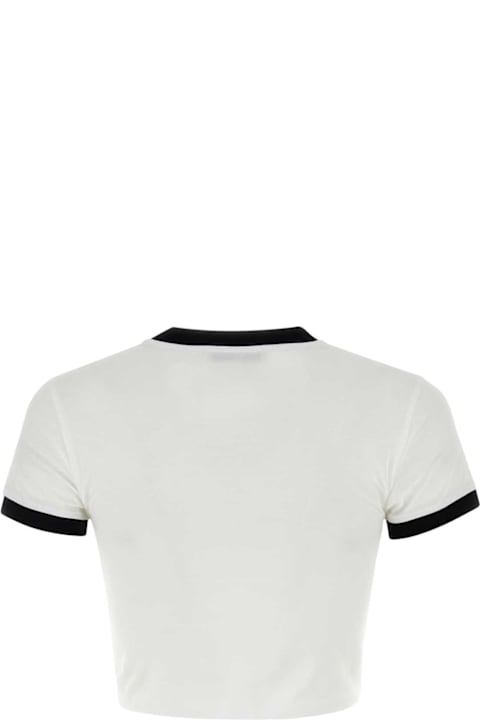 ملابس علوية لـ السيدات Miu Miu White Cotton T-shirt