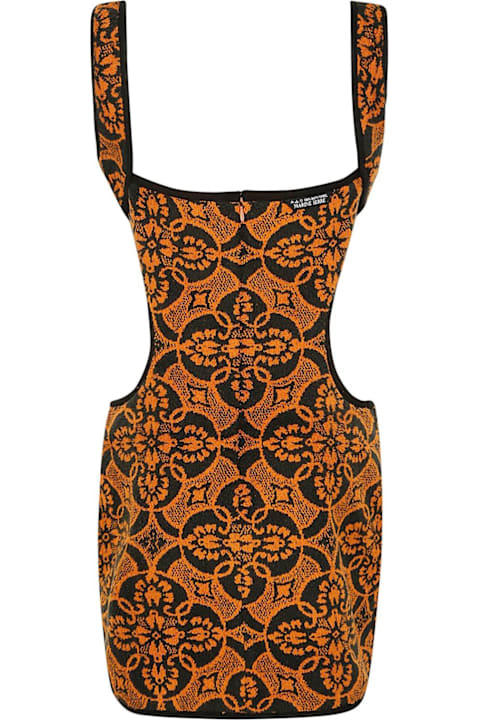 Homeware Marine Serre Geometric Pattern Embroidered Squaredneck Mini Dress