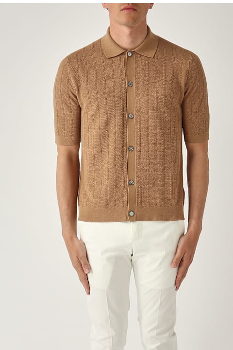 Homeware Ballantyne Camicia M/c Punto Riso A Coste Ribs Shirt