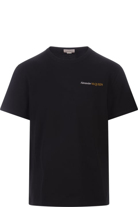 メンズ トップス Alexander McQueen Black T-shirt With Two-tone Logo