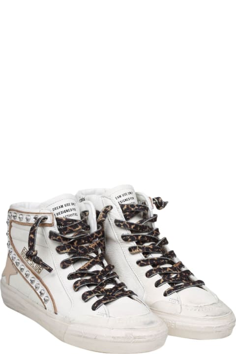 Fashion for Women Golden Goose Golden Goose Slide Slide Penstar Sneakers In White Leather