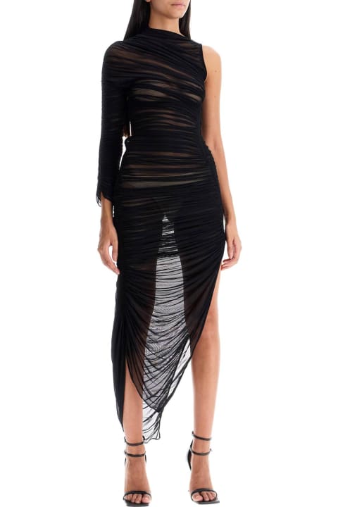 Mugler Dresses for Women Mugler Asymmetric Mesh Dress In Italian