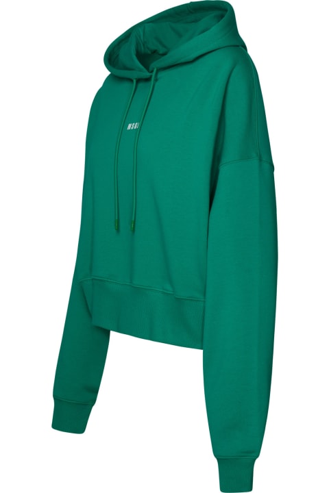MSGM for Women MSGM Green Cotton Sweatshirt