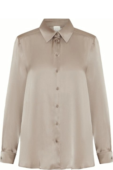 Marella ملابس علوية لـ السيدات Marella Long Sleeve Shirt Gray Satin