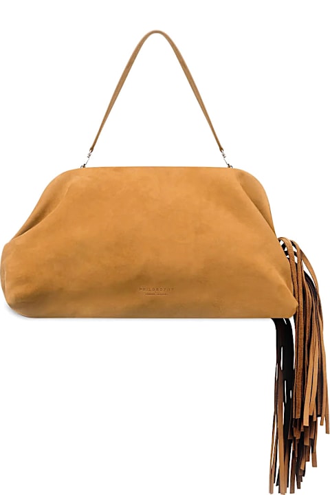 Philosophy di Lorenzo Serafini Bags for Women Philosophy di Lorenzo Serafini Brown Clutch With Hanging Fringe Detail In Suede Woman