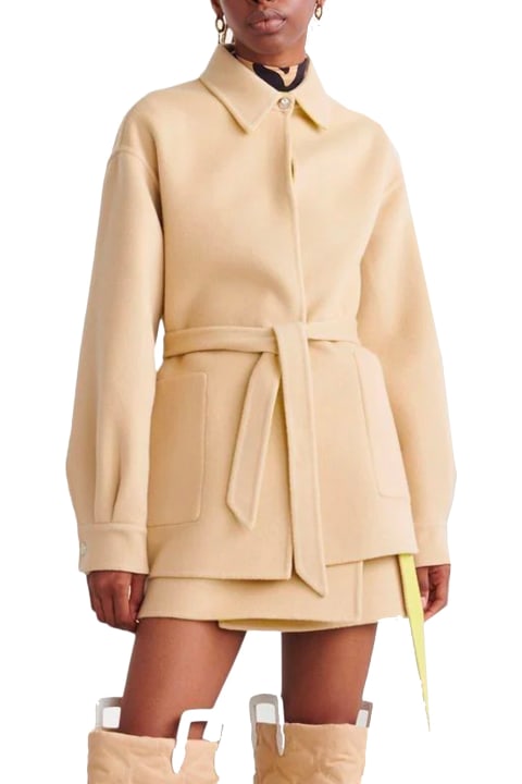 Coats & Jackets for Women Off-White Belted Wool Jacket