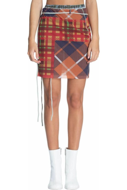Mesh Tartan Mini Skirt