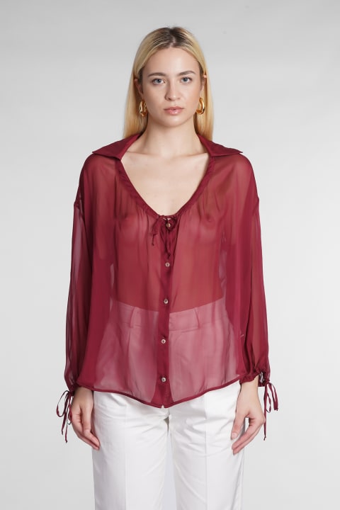 Shirt In Red Silk
