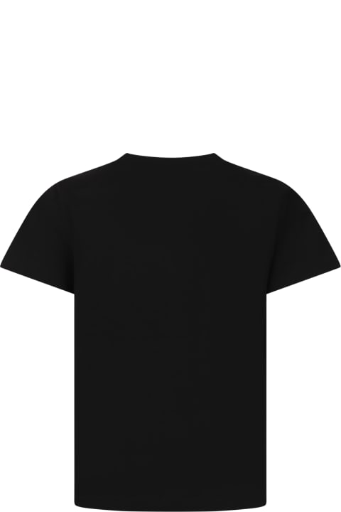 Homeware Balmain Black T-shirt For Girl With Logo