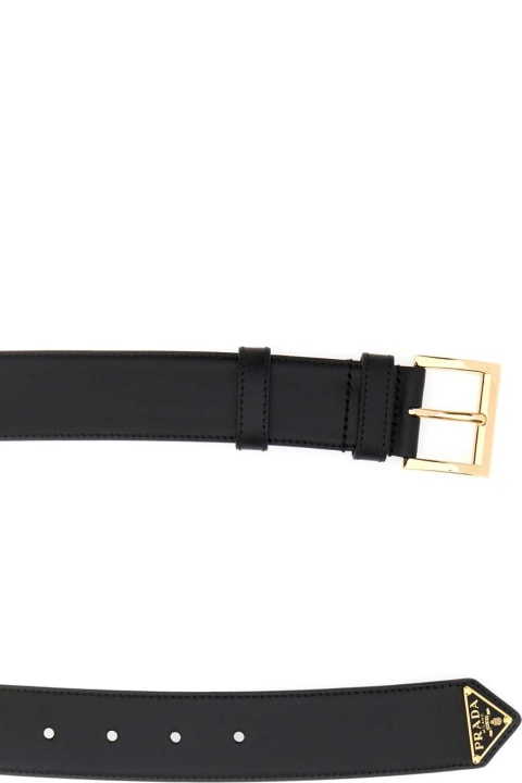 Prada for Kids Prada Black Leather Belt