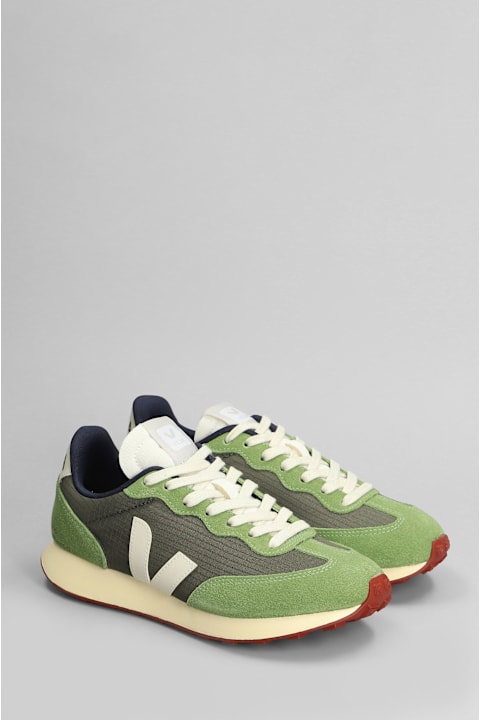 Homeware Veja Rio Branco Ii Sneakers In Green Suede And Fabric
