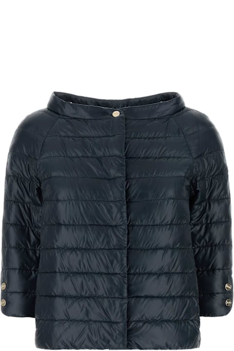 Herno Women Herno Navy Blue Nylon Down Jacket