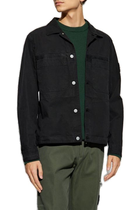 Stone Island for Men Stone Island Logo Patch Shirt Jacket