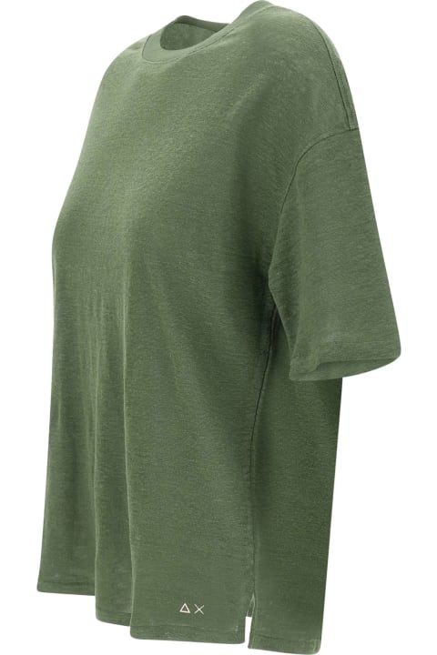 Sun 68 Topwear for Women Sun 68 "round Neck" Linen T-shirt