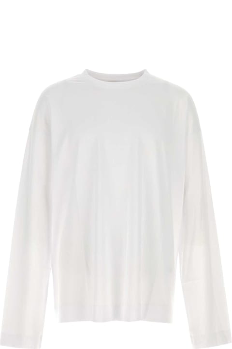 トップス DRIES VAN NOTEN HEGLAND WHITE SIZE S Dries Van Noten Men's Hegland Oversized Mesh T-Shirt
