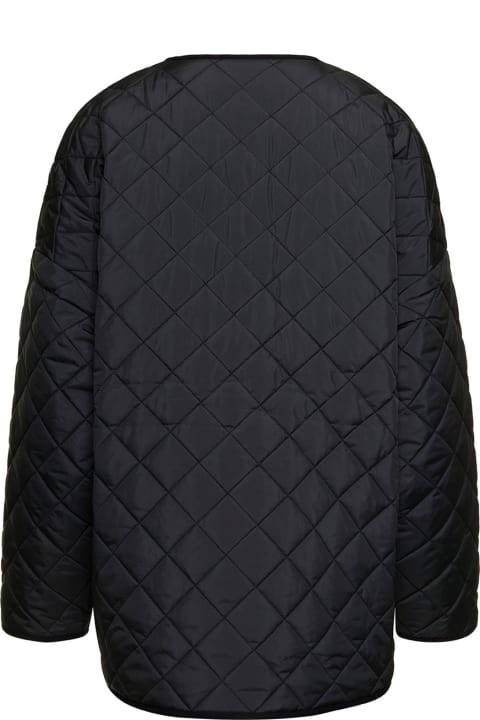 Clothing for Women Totême Black Quilted Jacket With Round Neckline In Recycled Fabric Woman
