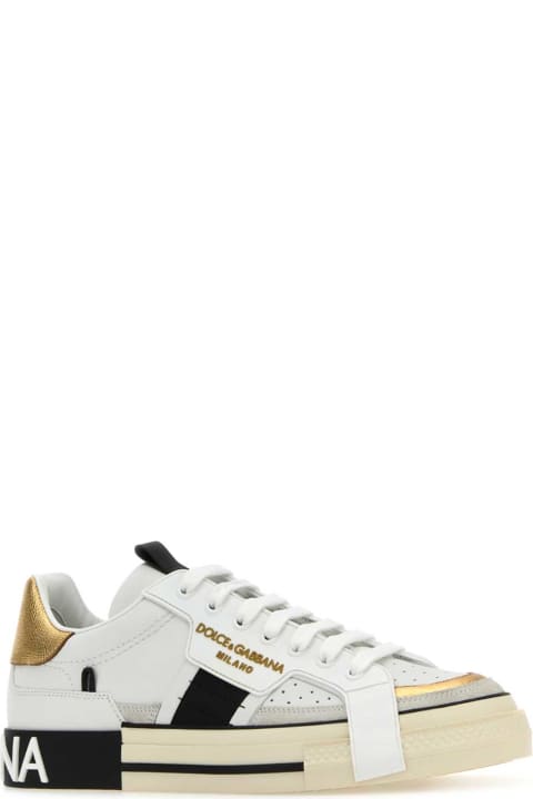 Dolce & Gabbana Shoes for Men Dolce & Gabbana White Leather Custom 2.zero Sneakers