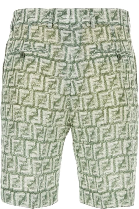 Fendi Sale for Men Fendi Printed Linen Bermuda Shorts