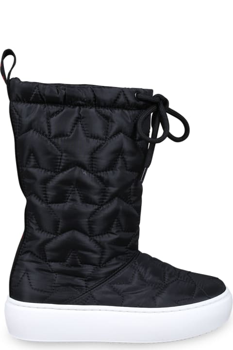 Marni أحذية لـ بنات Marni Black Boots For Girl With Red Logo And Stars