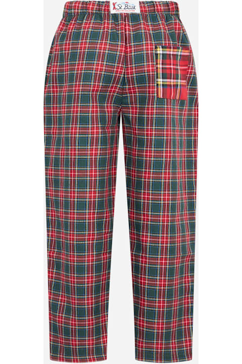 Homeware MC2 Saint Barth Kid Pajama Pants With Tartan Print
