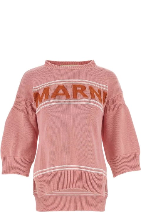 Marni Sweaters for Women Marni Logo Intarsia Knitted Jumper