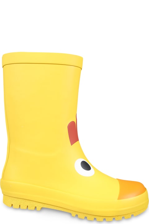 Shoes for Boys Stella McCartney Kids Yellow Rain Boots For Boy With Rooster