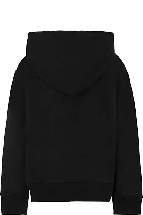 N.21 Men N.21 Black Sweatshirt For Kids With Logo