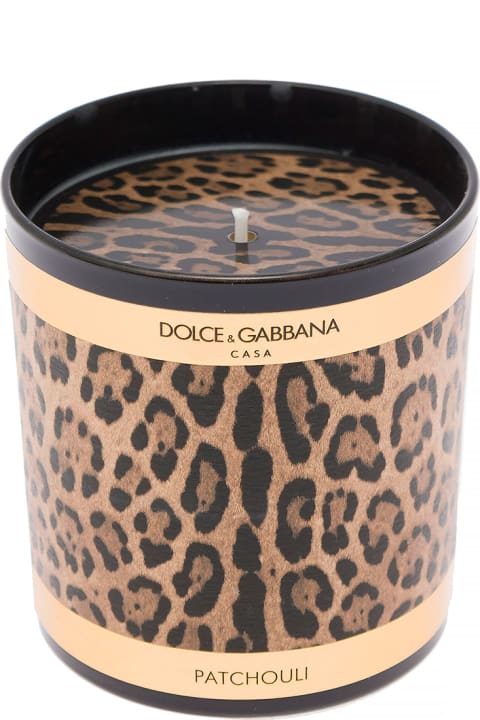 Home Décor Dolce & Gabbana Patchouli Scented Candle With Leopard Print
