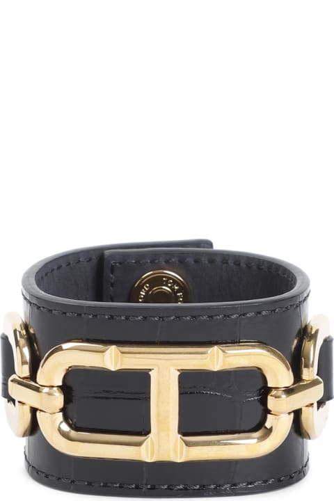 أساور لـ السيدات Tom Ford Brass And Printed Croc Cuff Bracelet